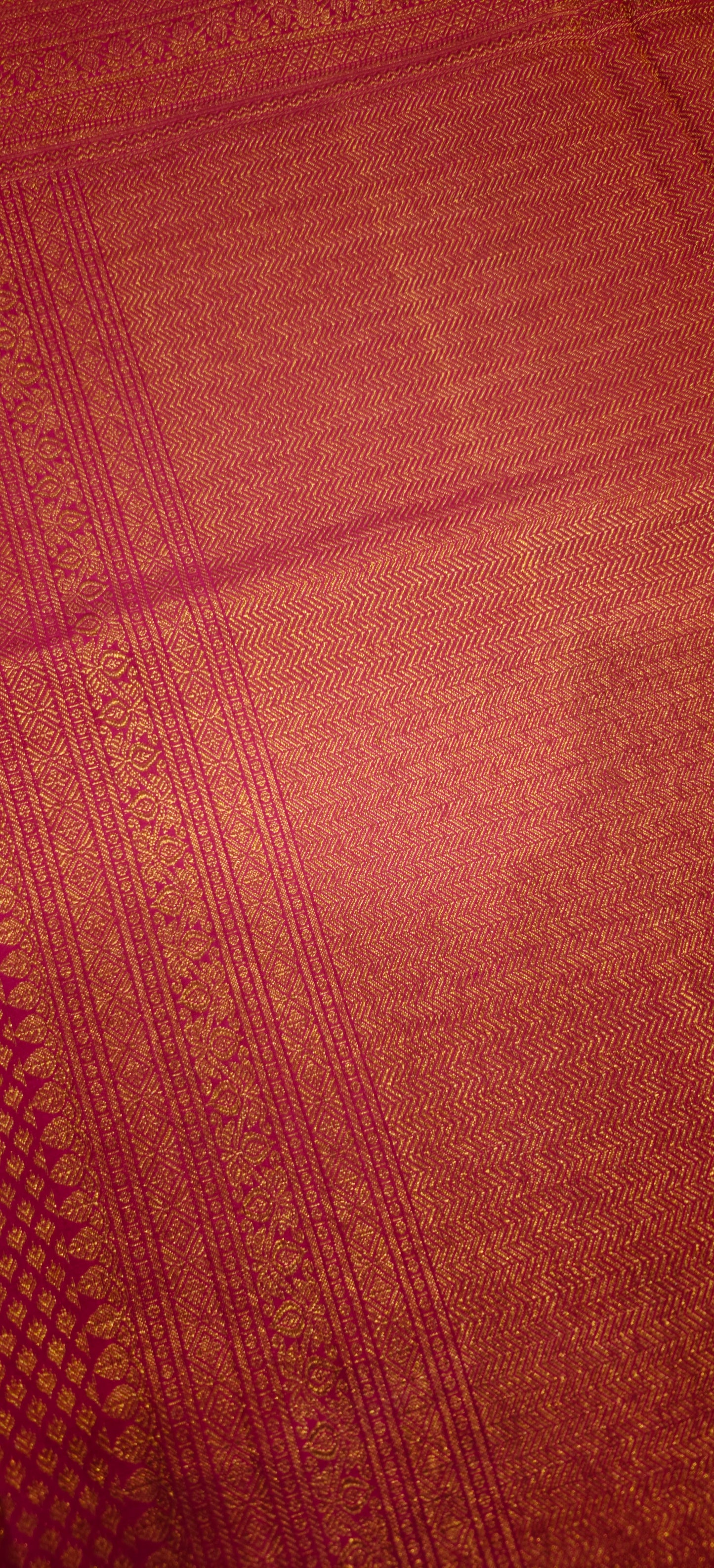 Pink and Golden Brocade Woven -Gadwal Silk Sari