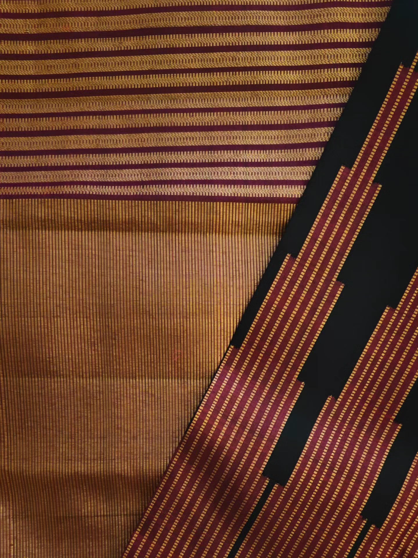 Black and Maroon-Kanjivaram Silk Saree