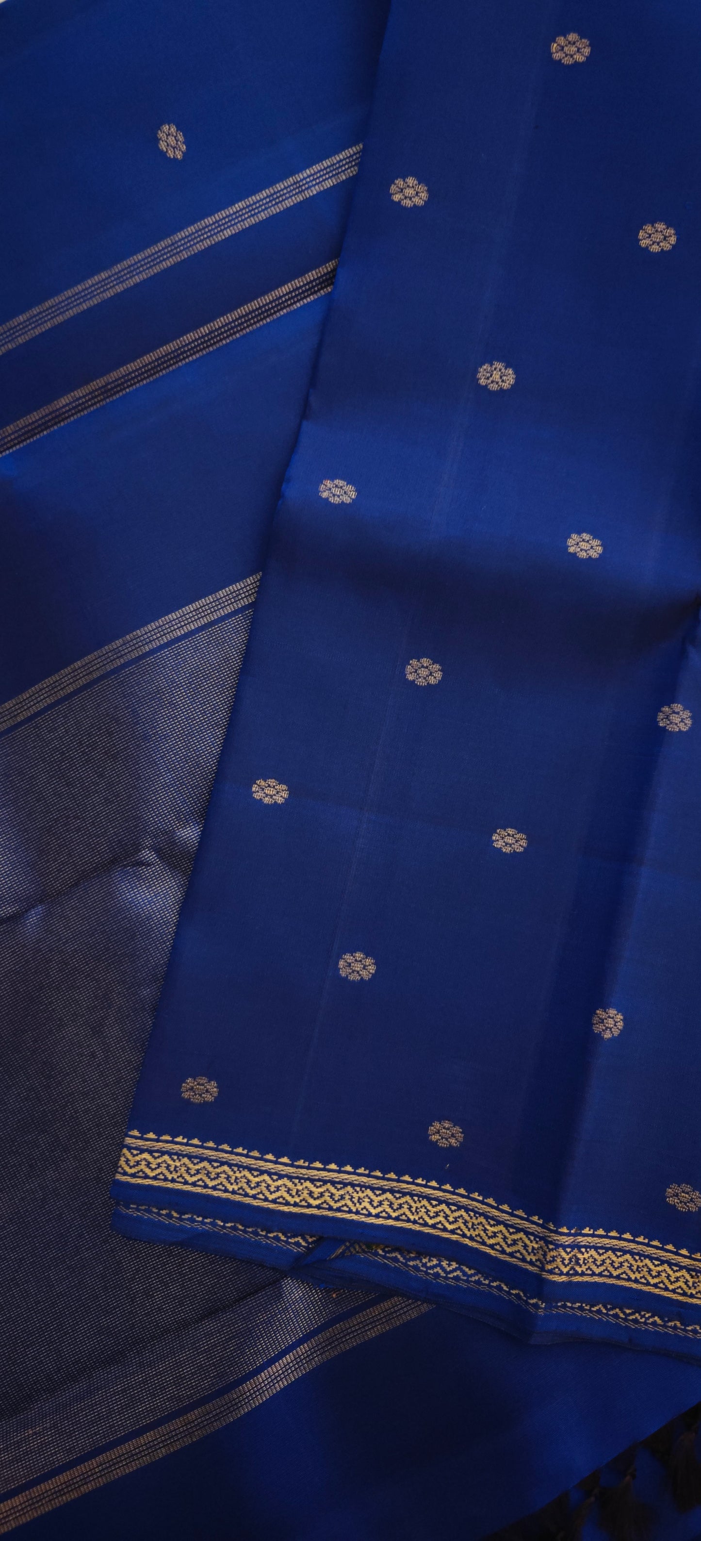 Ink Blue Kanjivaram silk saree