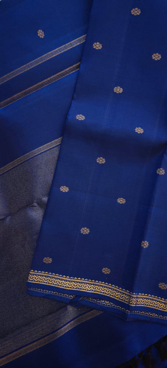 Ink Blue Kanjivaram silk saree