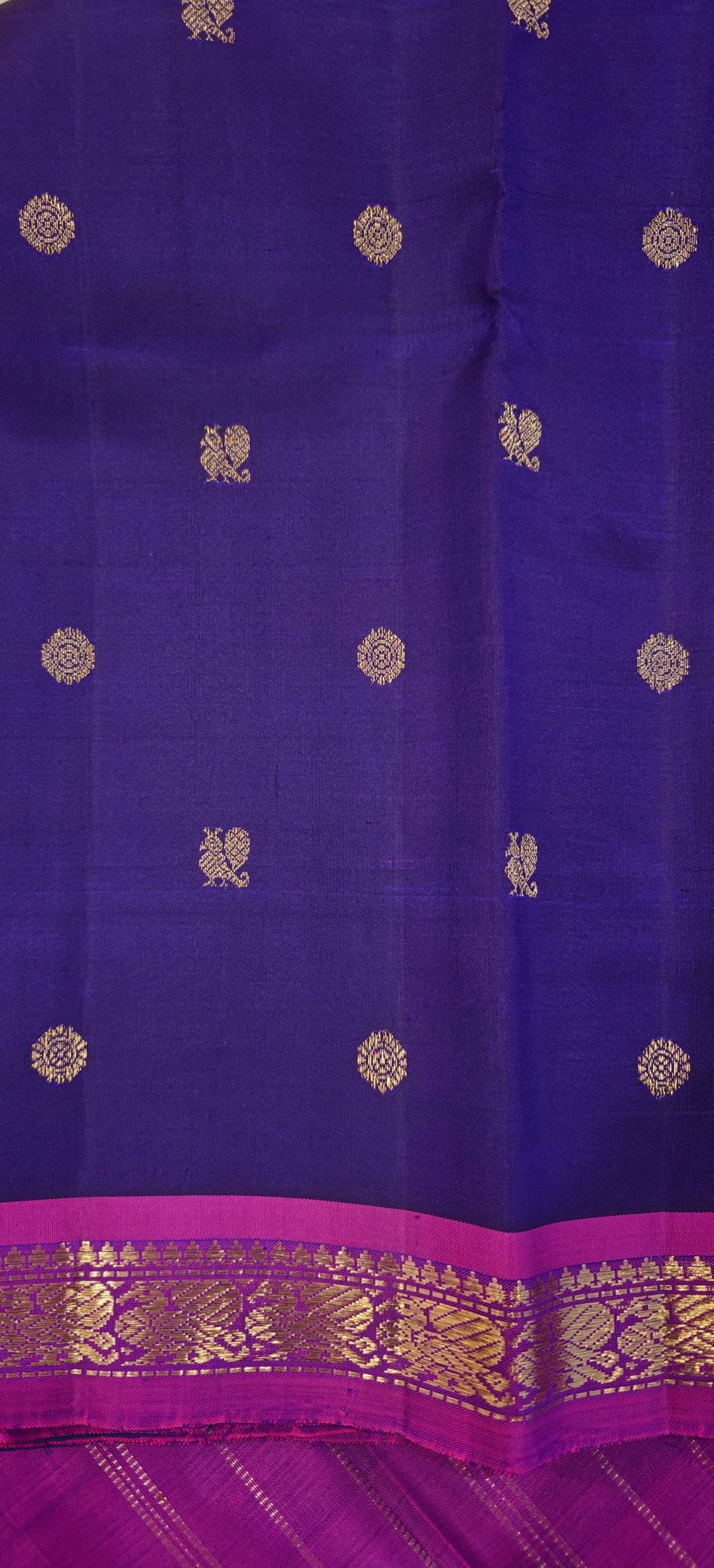 Violet and Pink kanjivaram silk saree