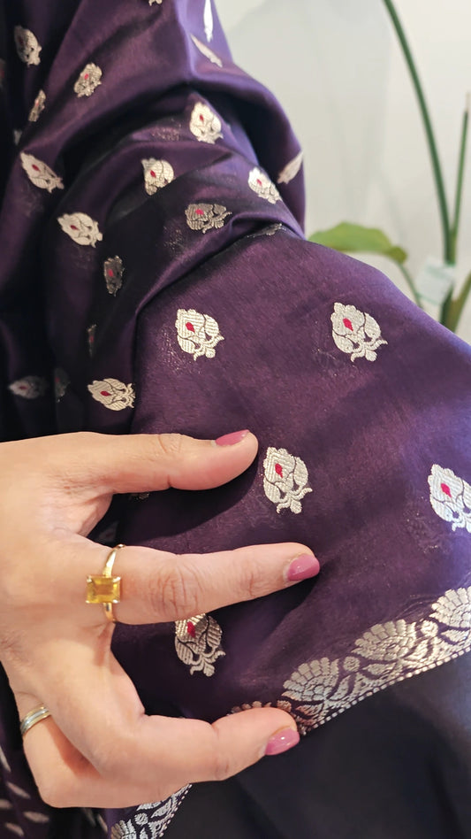 Blackcurrant Purple Chanderi Silk