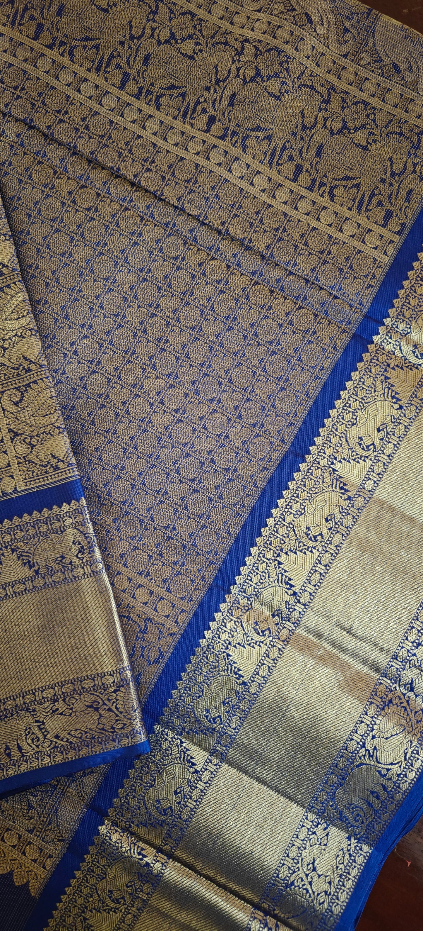 Kalyana Edit-Mehendi Green and Blue kanjivaram silk saree