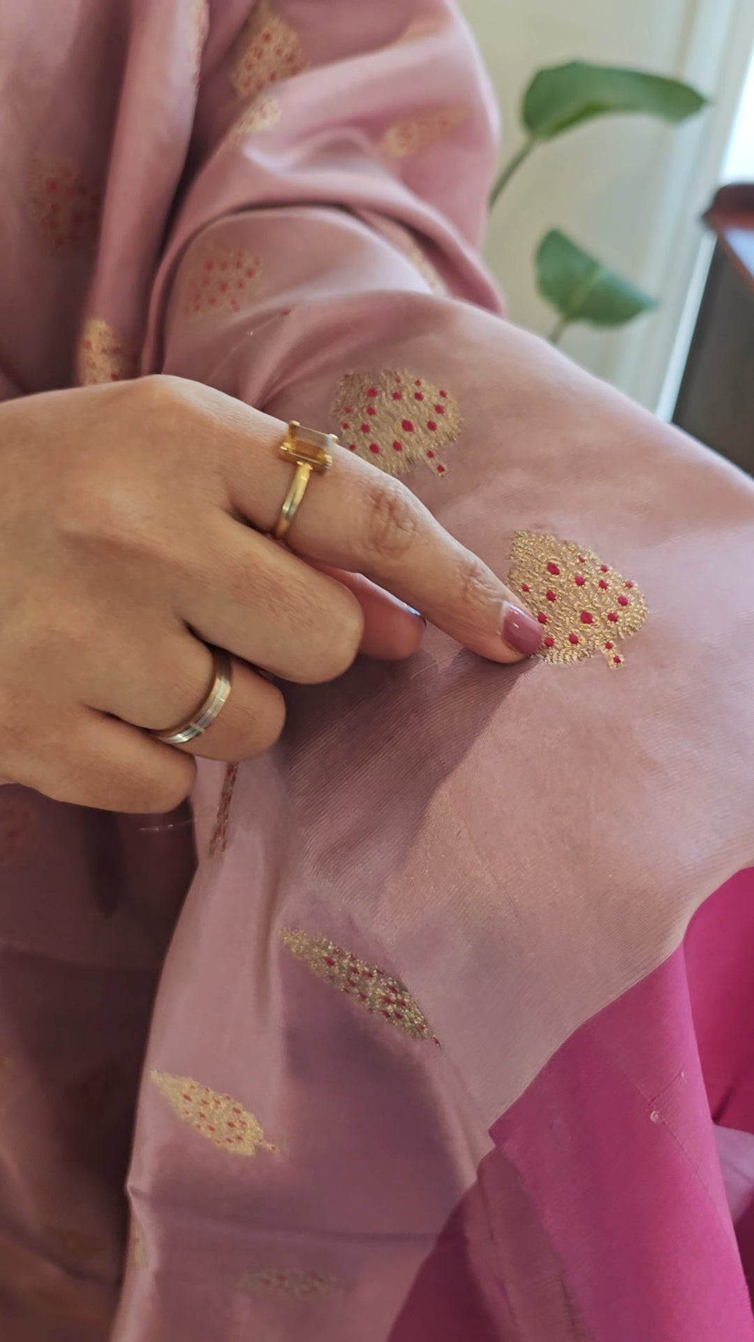 Dusty Pink Chanderi Silk
