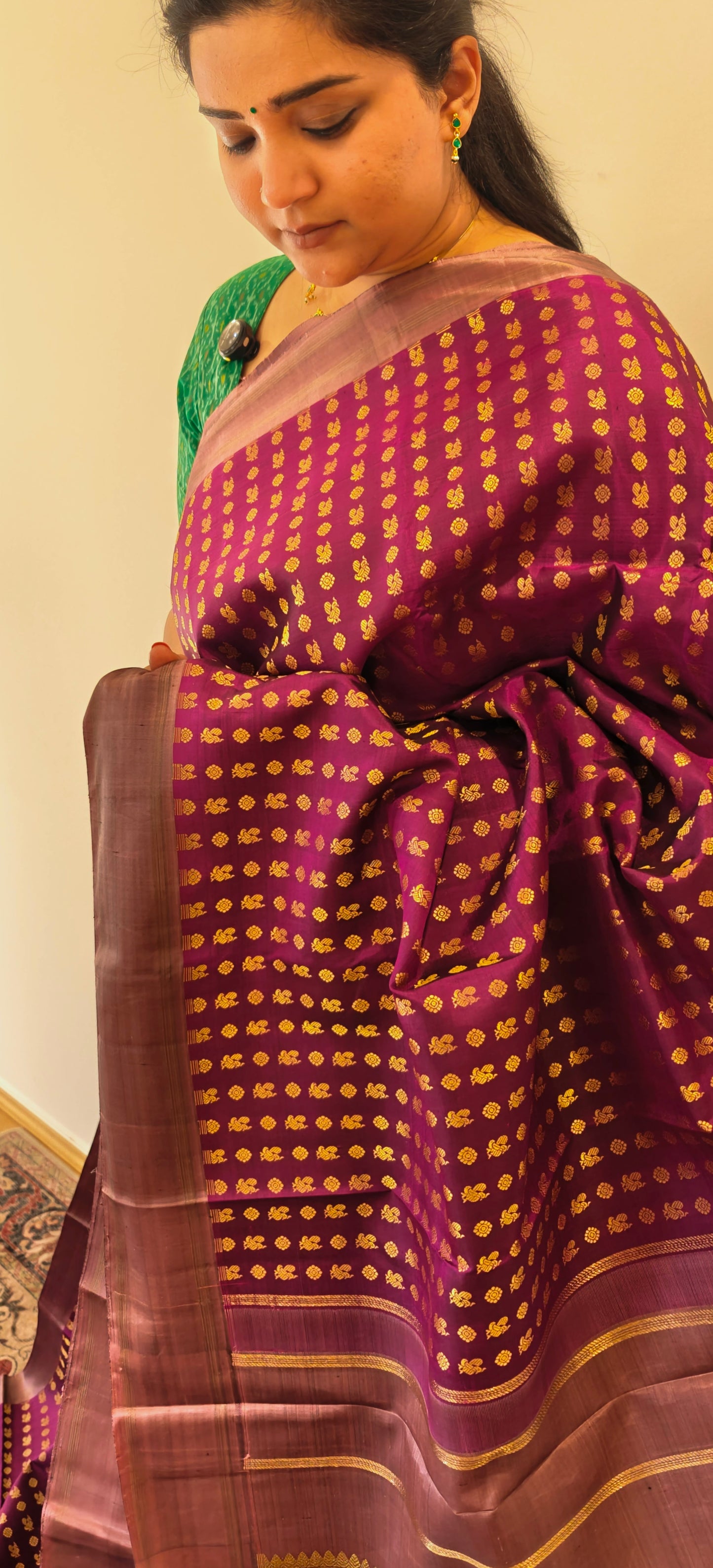 Purple and Dusty Pink -Kanjivaram Silk Saree
