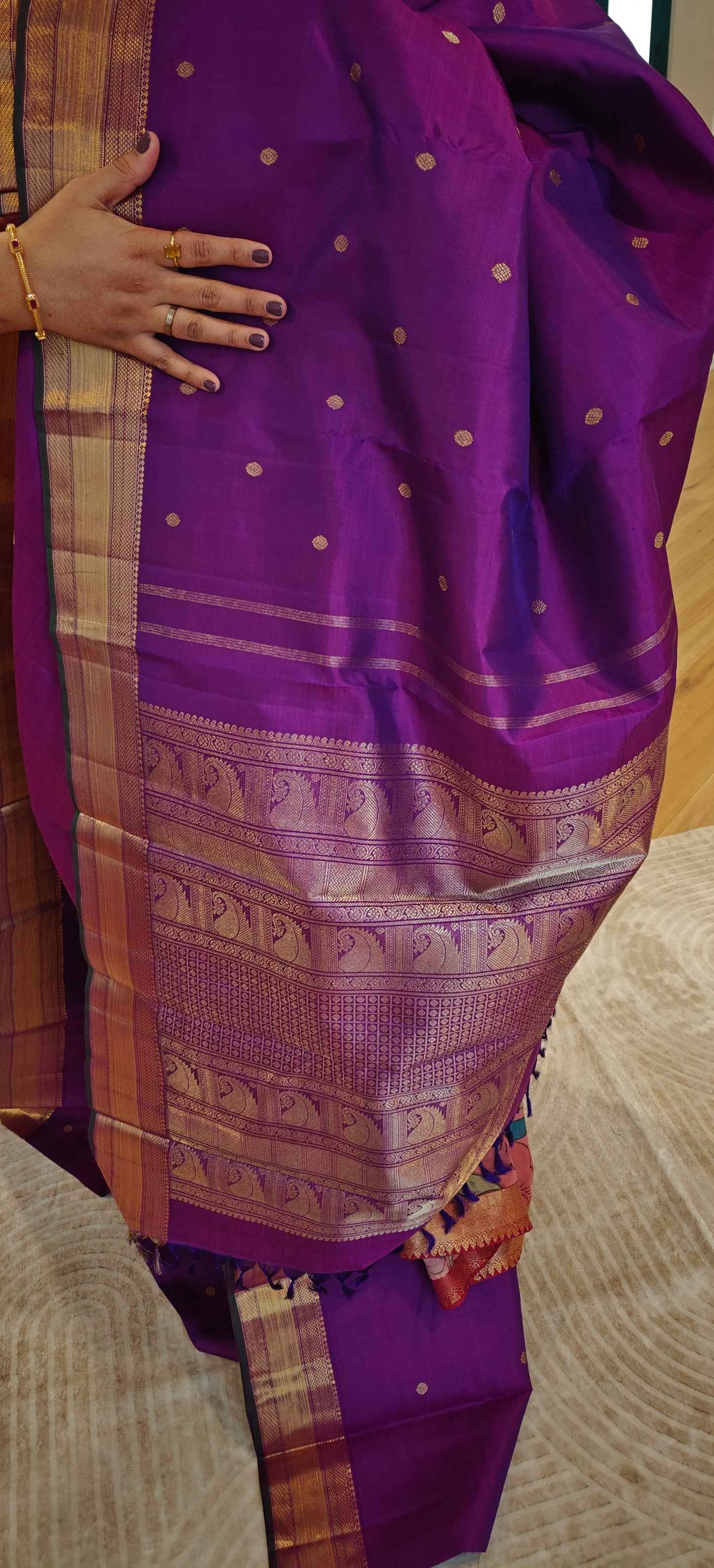 Vadamalli monotone kanjivaram silk sari
