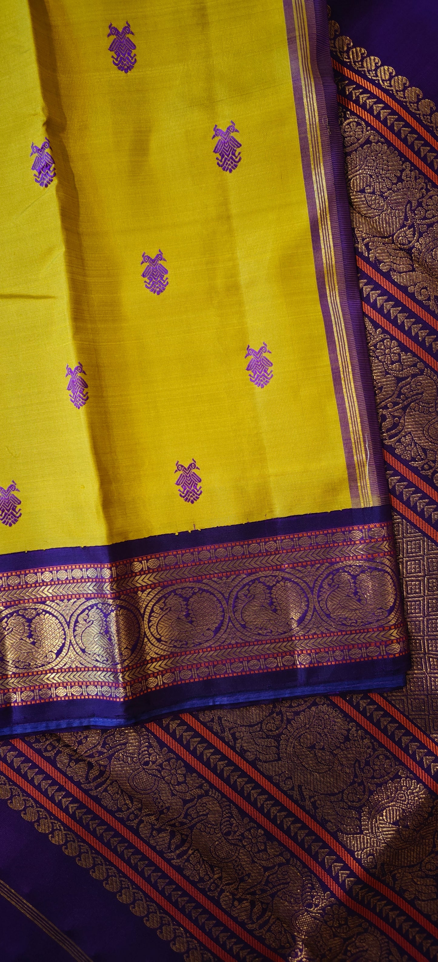Sampangi and Purple  kanjivaram