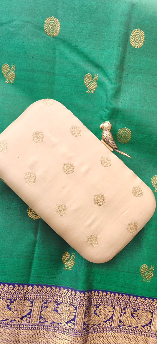 Ivory Silk Clutch