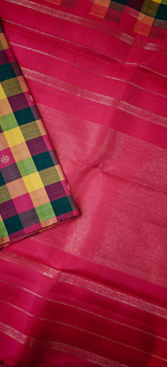 Madras Checks Kanjivaram silk saree