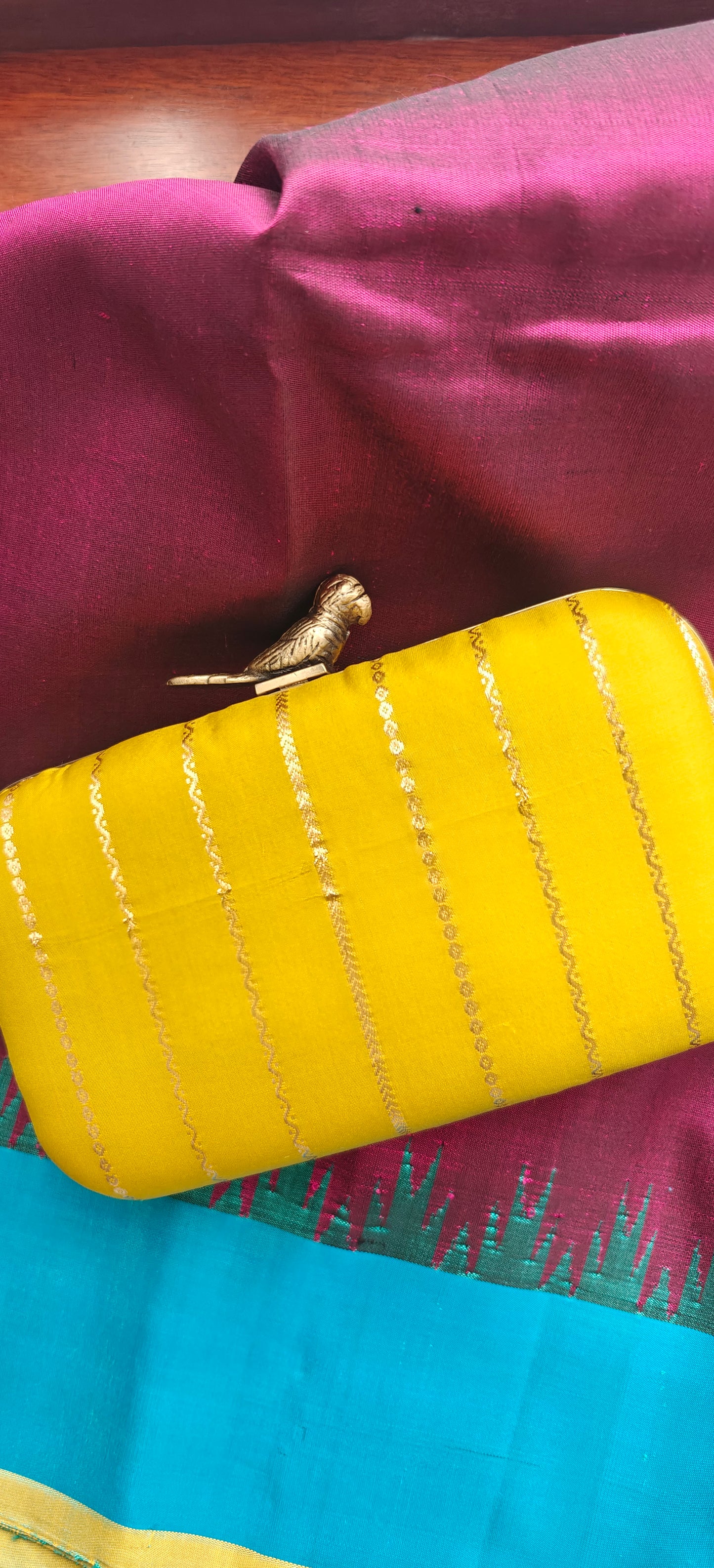 Sunshine Yellow Silk Clutch