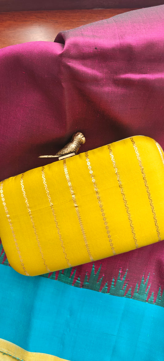 Sunshine Yellow Silk Clutch